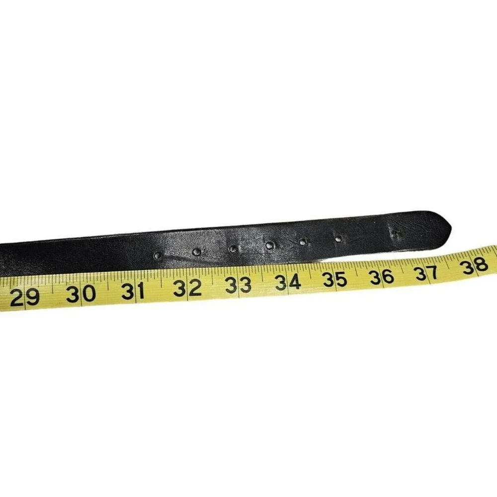 Concho Black Leather Silver Color Belt Womens‎ 34 Festival Heavy Southwestern